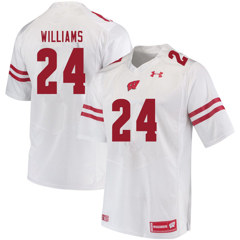 Wisconsin Badgers Men's #24 James Williams NCAA Under Armour Authentic White College Stitched Football Jersey NC40U16HK